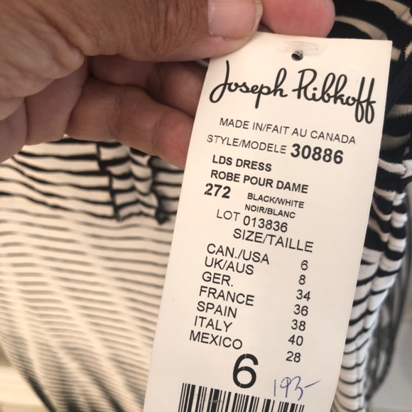 NWT Joseph Ribkoff Stretch Medium Black and White Classic Dress - Picture 4 of 5